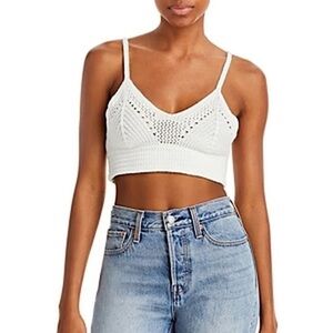 FOREVER 21 WHITE CROCHET TOP